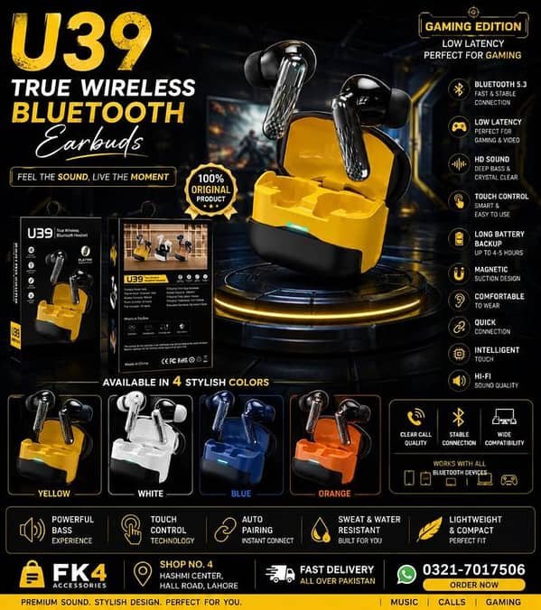 U39 Gaming Edition TWS Earbuds — Low Latency